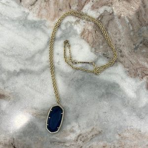 Kendra Scott blue drop pendant necklace long